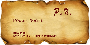 Póder Noémi névjegykártya